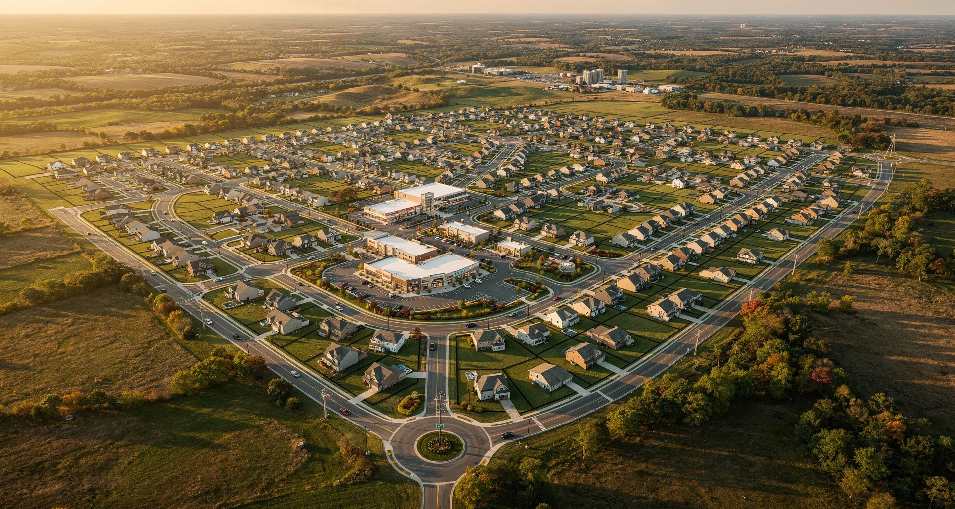 Bryn Mawr Master Planned Community development aerial overview